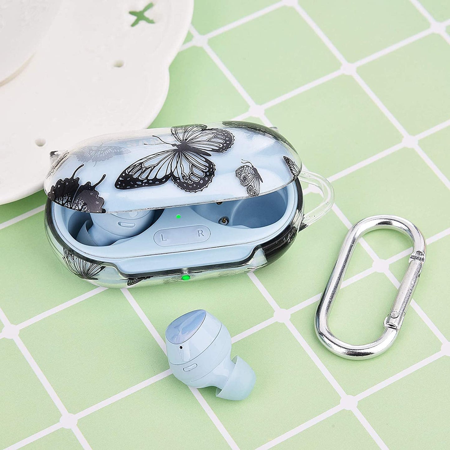 V-MORO for Samsung Galaxy Buds plus Case,Cute Clear TPU Case Cover Compatible with Galaxy Buds+ plus Full Protective Case for Samsung Galaxy Buds+ plus Hard Charging Case Cover Butterfly  V-MORO   