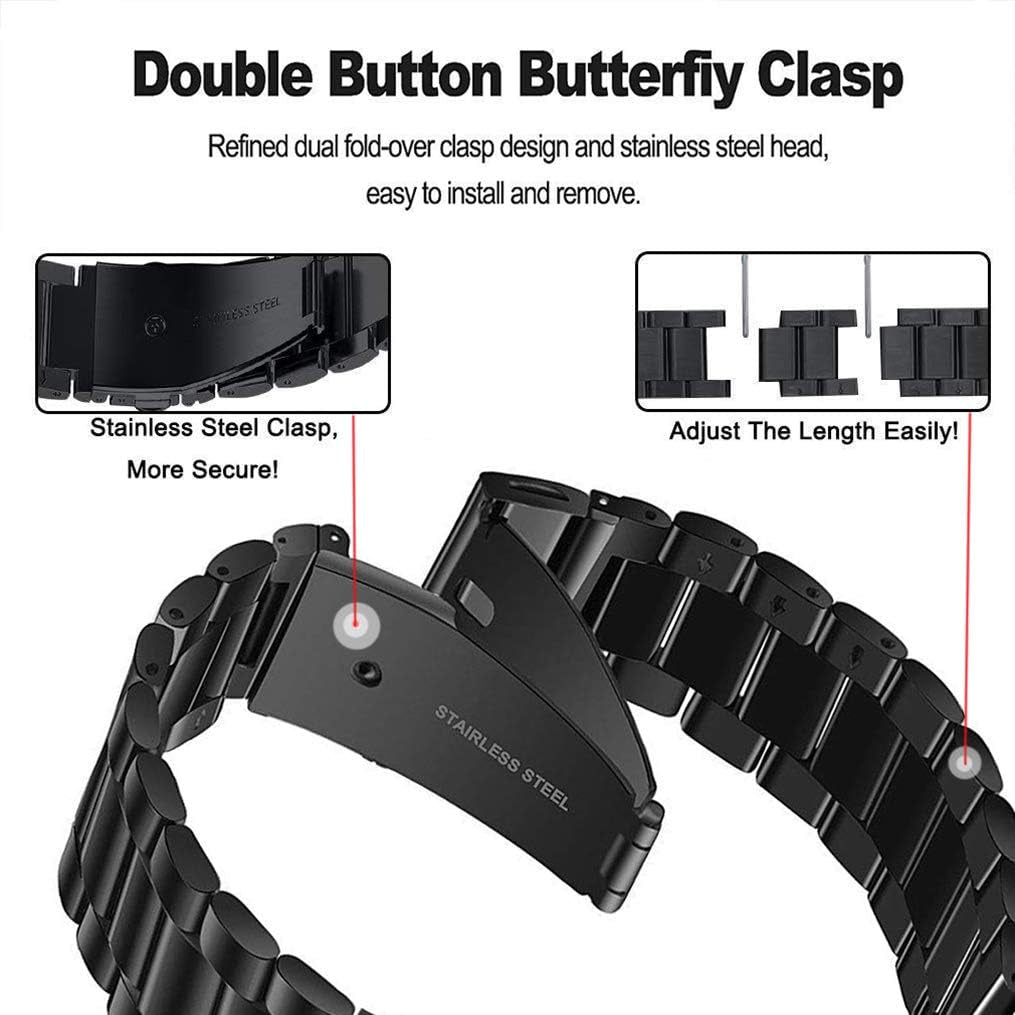 GARTOO Bands for Garmin Instinct/Instinct 2 Solar Watch Bands, Solid Stainless Steel Metal Replacement Wristband Strap Men for Garmin Instinct Tactical/Tide/Esports/Instinct Solar  GARTOO   