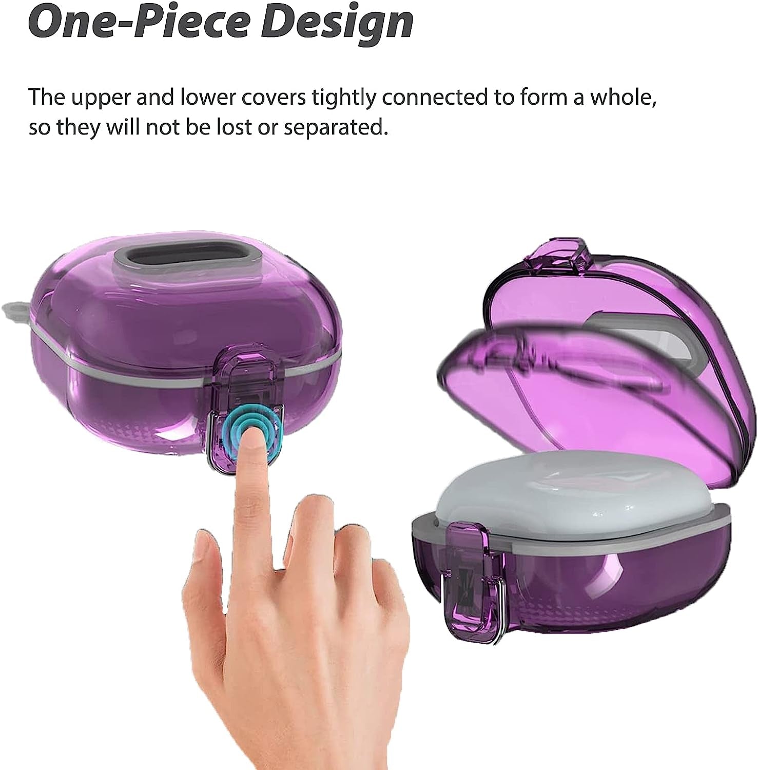 Miimall [Upgrade Secure Lock] Case Compatible for Samsung Galaxy Buds 2/Galaxy Buds Pro 2/ Galaxy Buds Live/Galaxy Buds Pro Case with Lanyard &Carabiner Accessories, Clear Replacement Case (Purple)  Miimall   