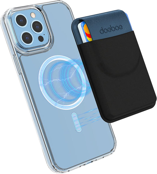 Doeboe for Magsafe Wallet Iphone 14 13 Pro Max, Magnetic Phone Wallet for Iphone 13/Mini/Pro, Stretch Fabric Phone Card Holder for Back of Phone for Iphone 12/Mini/Pro/Pro Max, up to 5 Cards(Blue)  doeboe us   