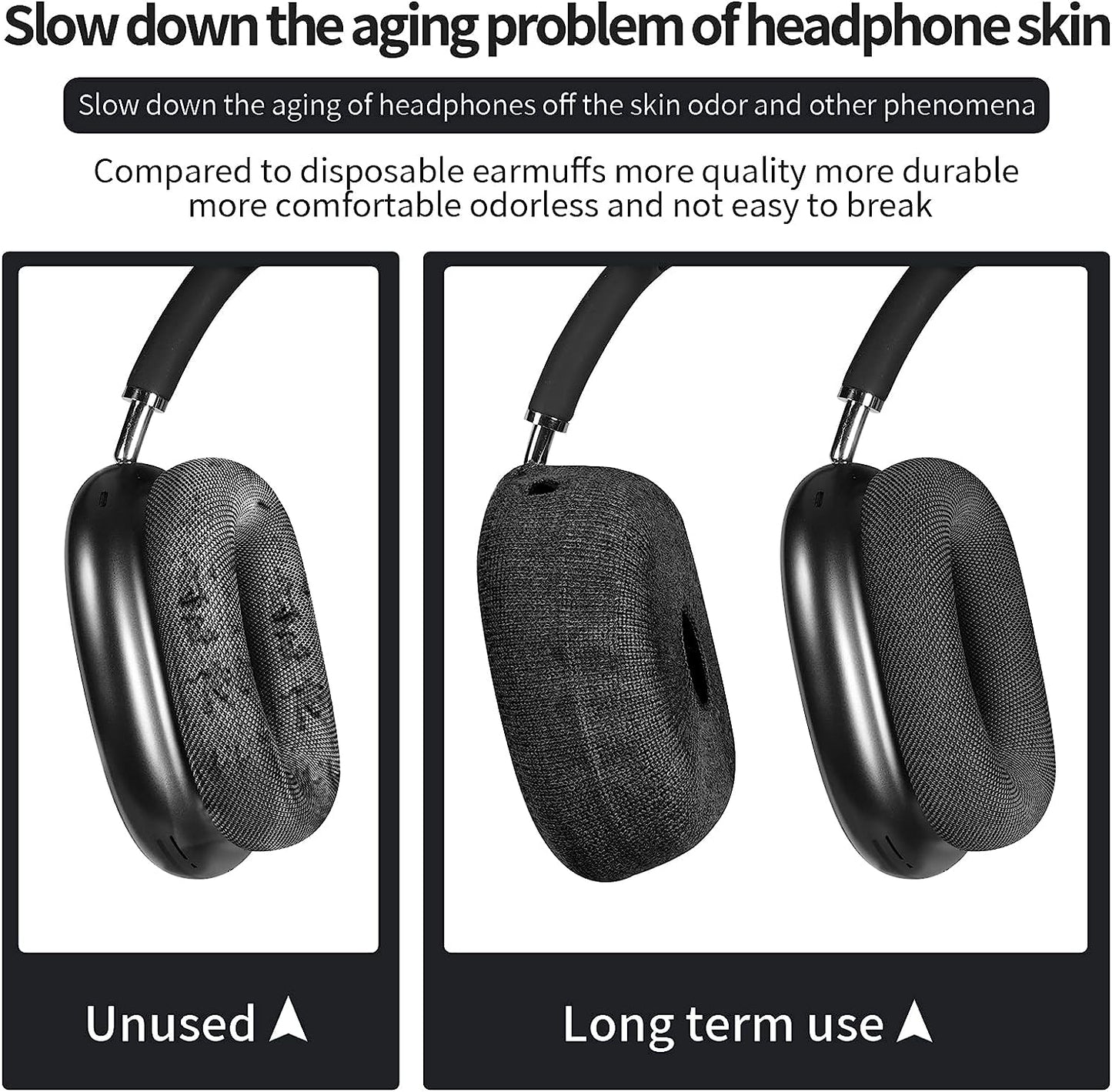 JHK for Airpods Max Ear Cushions Replacement Ear Pad Covers Airpod Pro Max Ear Cushions, Replacement Cat Ears Silicone Headband Airpod Max Accessories Gift: a Pair of Dustproof Knitted Covers (Green)  JHK   