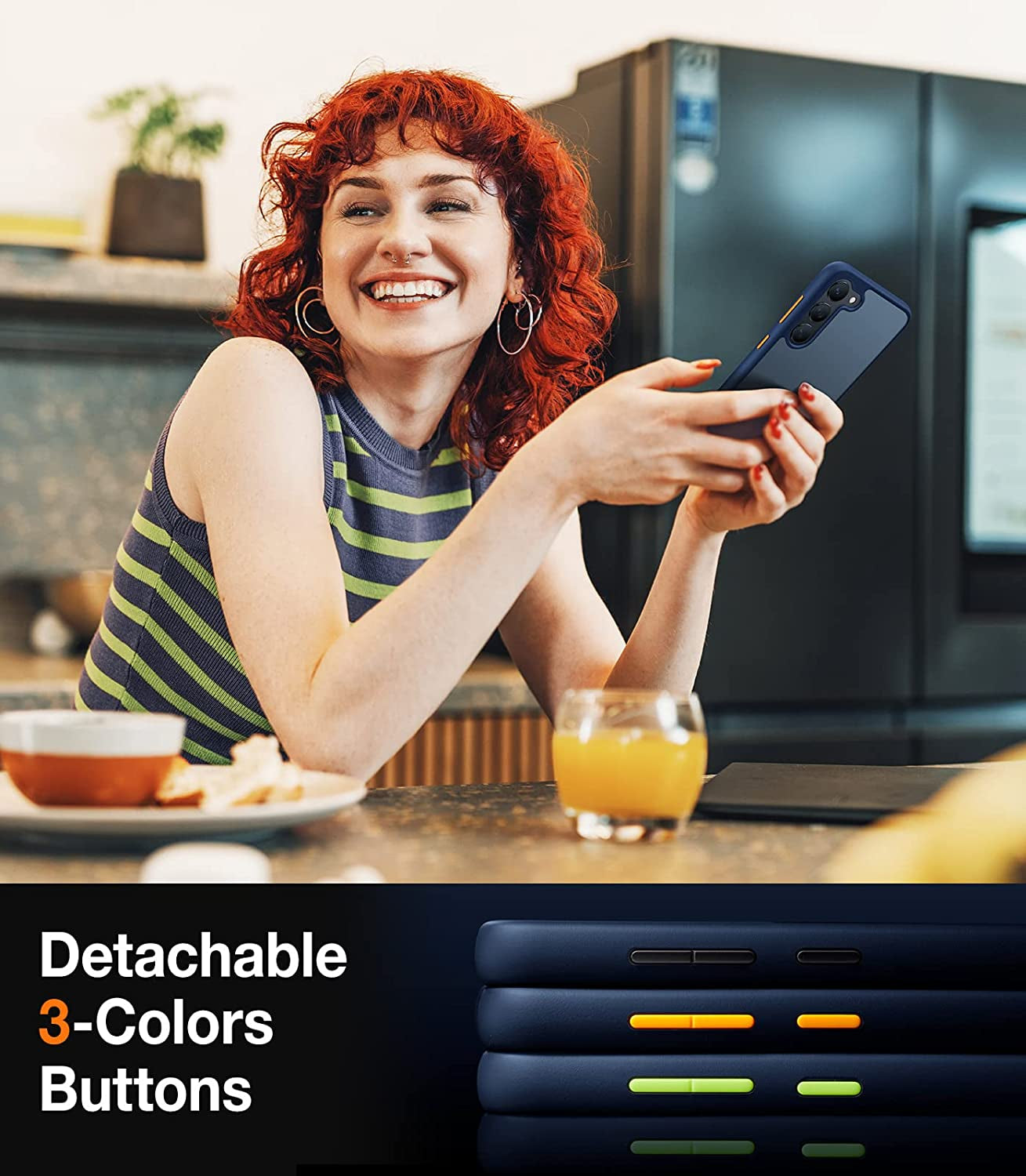 TORRAS Shockproof Designed for Samsung Galaxy S23 plus Case(Only), [Military Grade Drop Tested] Translucent Slim Protective Matte Phone Case for Samsung S23 plus Case 5G Guardian,Navy Blue  TORRAS   