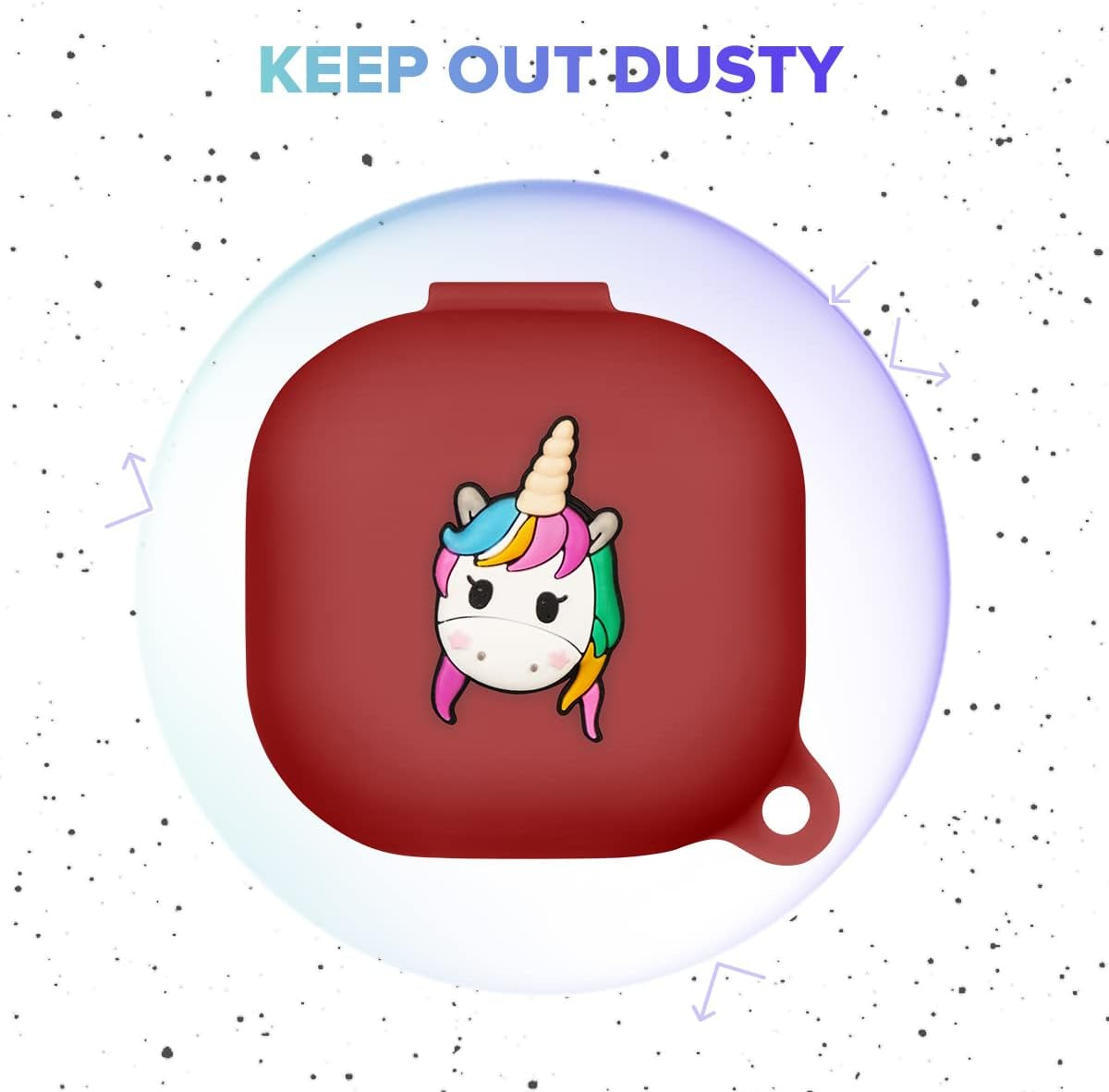 Flocute Silicone Case Compatible with Samsung Galaxy Buds Live (2020)/Galaxy Buds Pro (2021) Silicone Case with 3D Unicorn Cute Funny Cover with Keychain Gift for Women Girls Kids Teens (Unicorn)  Flocute   