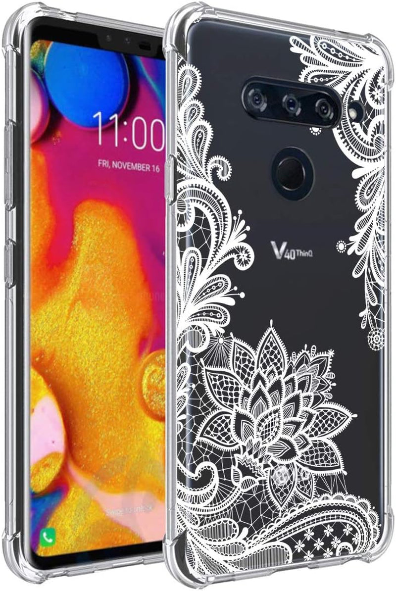 Sidande for LG V40 Case, for LG V40 Thinq Case with Flowers, Shockproof Clear Floral Soft Flexible TPU Slim Phone Case Cover for LG V40/For LG V40 Thinq 2018 (Sunflower)  sidande Mandala  