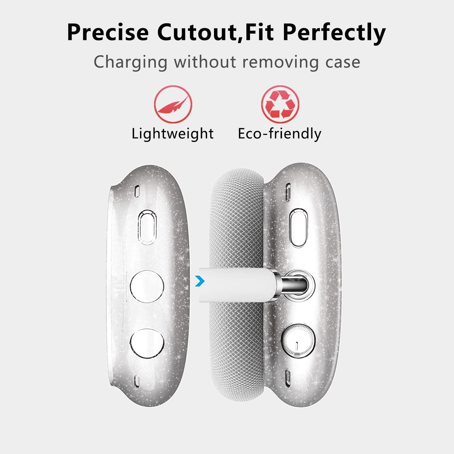 Aircawin for Airpods Max Case Clear Glitter,Soft TPU Clear Case for Airpods Max Case Cover,Shockproof Anti-Scratch Protective Case No-Yellowing Transparent Accessories for Airpod Max Headphone-Glitter  Aircawin   