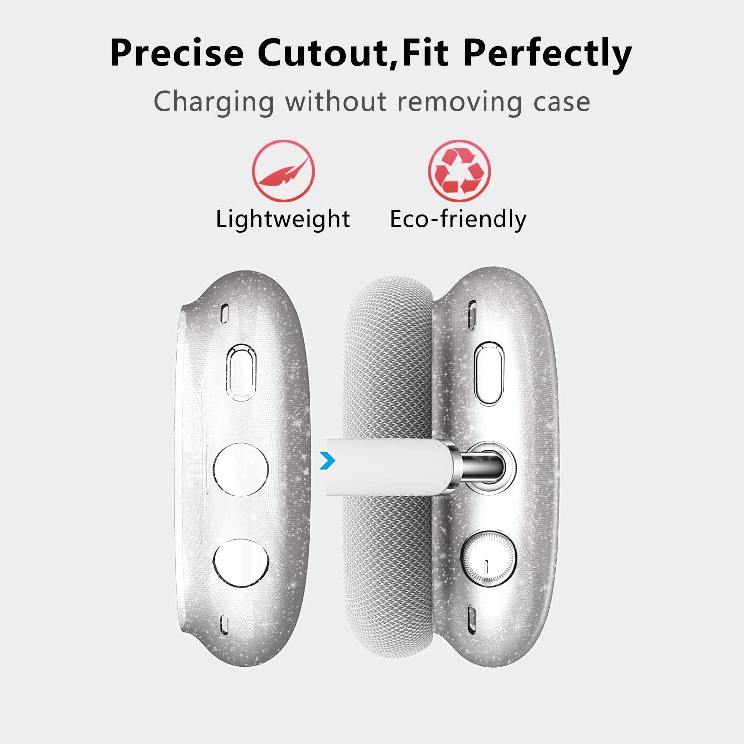 Aircawin for Airpods Max Case Clear Glitter,Soft TPU Clear Case for Airpods Max Case Cover,Shockproof Anti-Scratch Protective Case No-Yellowing Transparent Accessories for Airpod Max Headphone-Glitter  Aircawin   