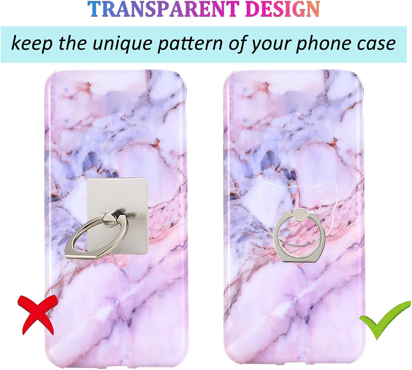 Transparent Cat Cell Phone Ring Holder Kickstand,360 Rotation Clear Cat Cell Phone Finger Ring Grip Stand for Phones,Pad  lenoup   