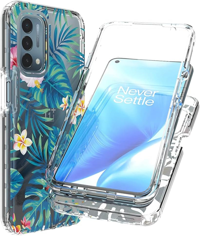 Zoeirc Case for Oneplus Nord N200 Case, Oneplus N200 5G Clear Case for Girls, Soft TPU 360 Full Body Shockproof Hybrid Bumper Crystal Clear Phone Case Cover for Oneplus Nord N200 5G (Flowers & Leaves)  Zoeirc   