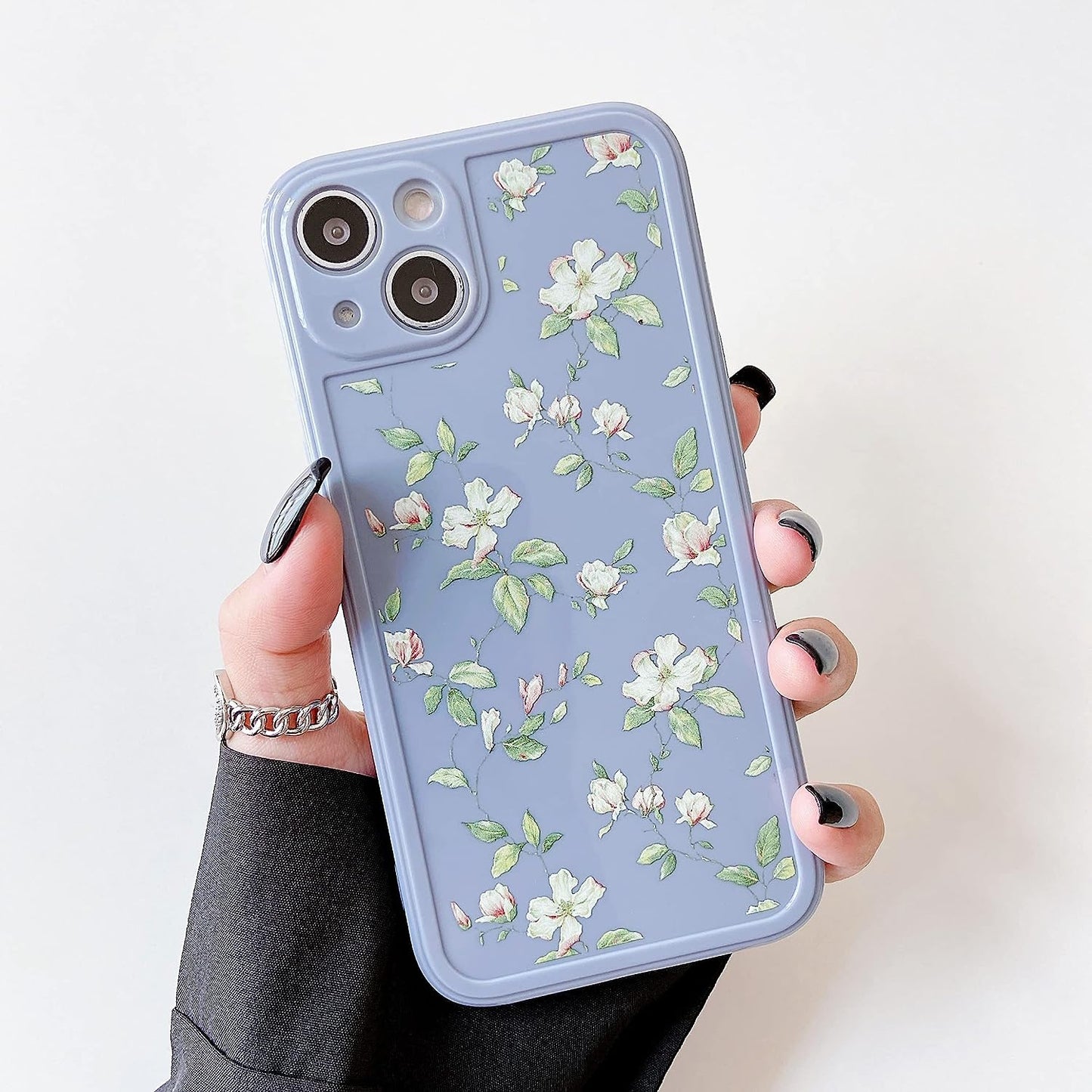 ZTOFERA Compatible with Iphone 13 Case for Girls Women, Floral Flower Pattern Design Silicone Case, Slim Shockproof TPU Protective Bumper Case Cover for Iphone 13,Grey  ZTOFERA   