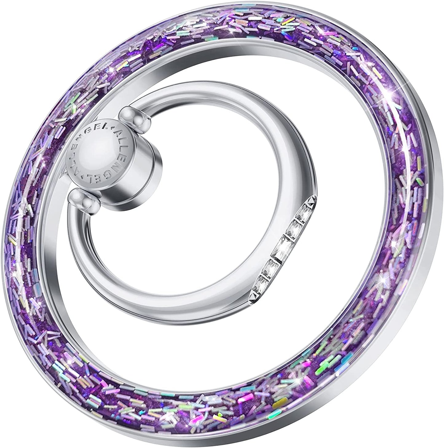 Compatible with Magsafe Phone Grip Stand, Allengel Magnetic Phone Ring Holder with Finger Kickstand for Smartphone, Luxury Gold White  Allengel purple  