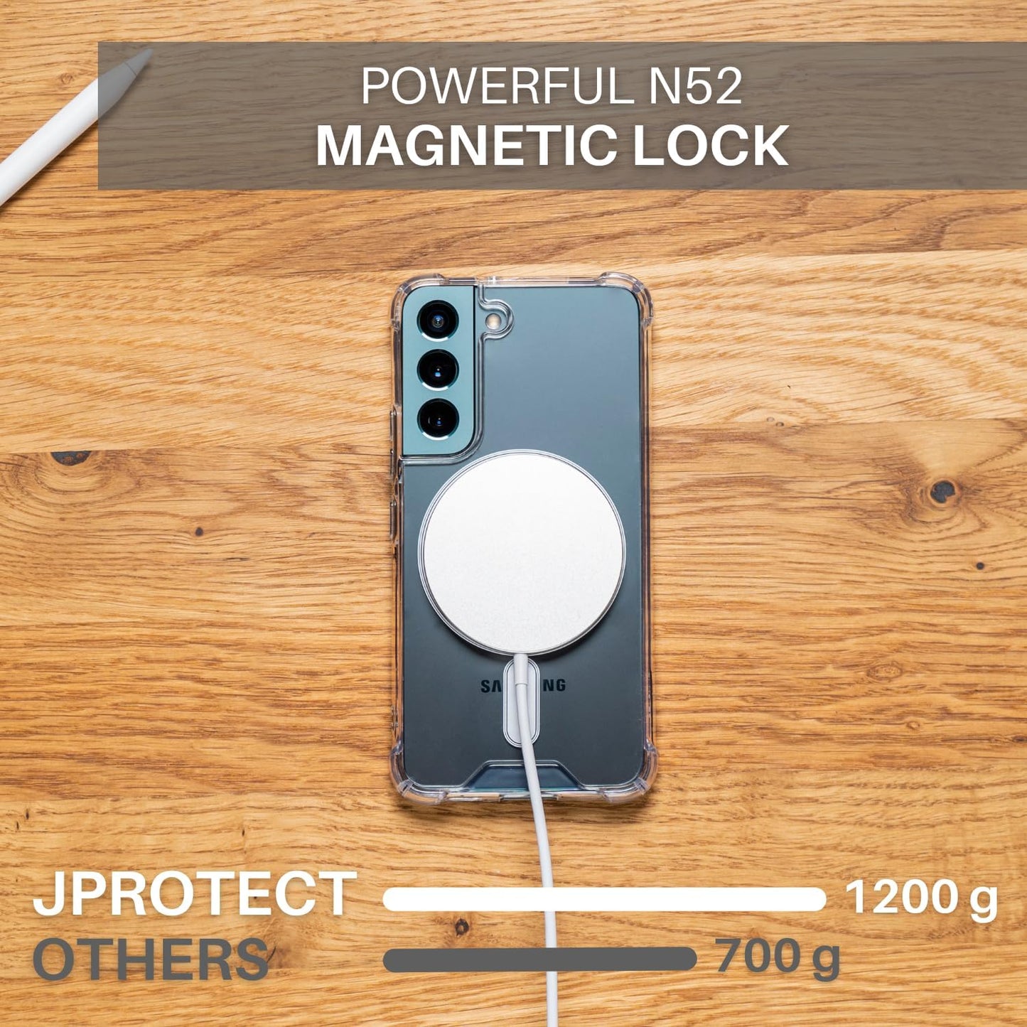 Jprotect Magnetic Case for Samsung Galaxy S22 plus for Magsafe Case/Shockproof Samsung S22 plus Case for Magsafe Transparent/Clear Phone Case Funda Para Samsung Galaxy S22 plus Case Magnetic  JProtect   