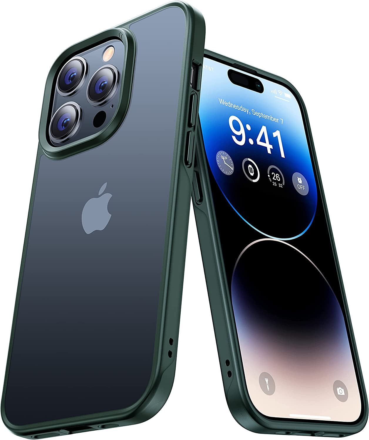 CASEKOO [SGS Tested] Newly Matte Shockproof Iphone 14 Pro Case [10FT Mil-Grade Protection] Anti-Fingerprints & Anti-Scratch Durable Translucent Back Anti-Slip Frame Iphone 14 Pro Phone Case, Black  CASEKOO Green Iphone 14 Pro Max 