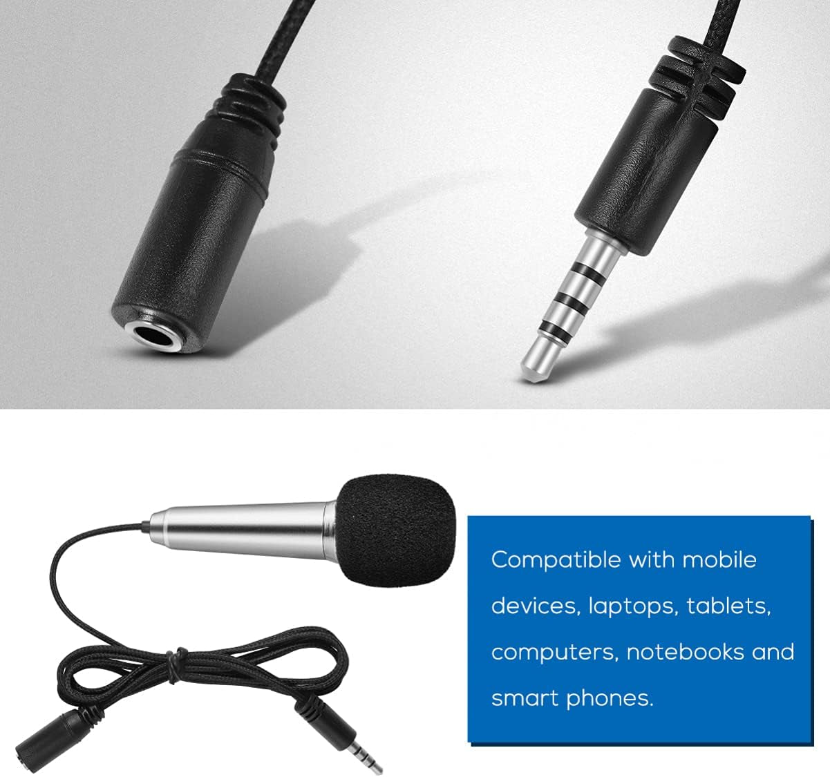 ARTIBETTER Pc Mic Mini Microphone Mini Mic Tiny Portable Vocal Microphone for Recording Voice and Singing on Phone with 3.5 Mm Input for Smartphone and Laptop Handheld Microphone  ARTIBETTER   