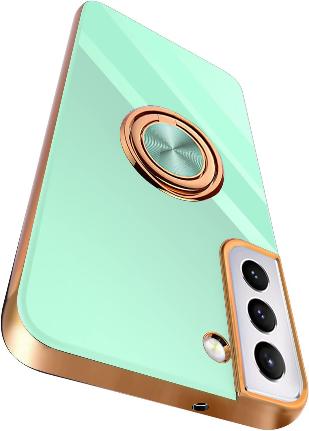 Tnarru Compatible for Samsung Galaxy S22 plus Case with Ring Holder Kickstand [With Magnetic] Soft TPU Shockproof Electroplated Protective Phone Case for Galaxy S22+ 5G Black  Tnarru Light Green Galaxy S22 Plus 