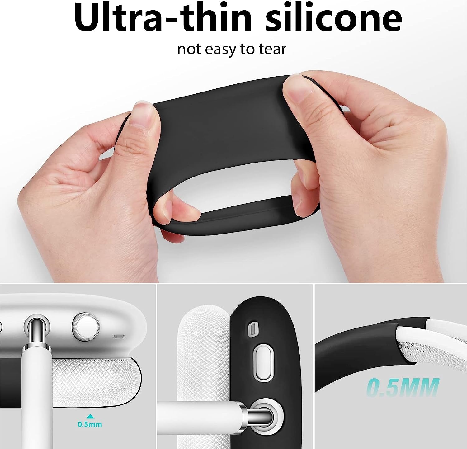 Filoto Case for Airpods Max Headphones, Silicone Cover for Apple Airpod Max,Accessories Cases (Black)  Kerle   