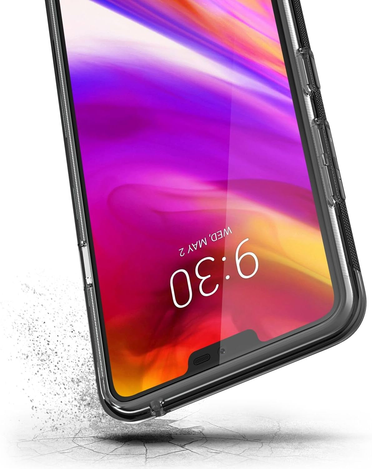 LG G7 Case, LG G7 Thinq Case :: VRS :: Textured Grip Version :: Transparent Thin Cover :: Clear Slim Fit :: Hard Drop Protection for LG G7 Thinq Case (New Crystal Bumper - Steel Silver)  V VRS DESIGN   