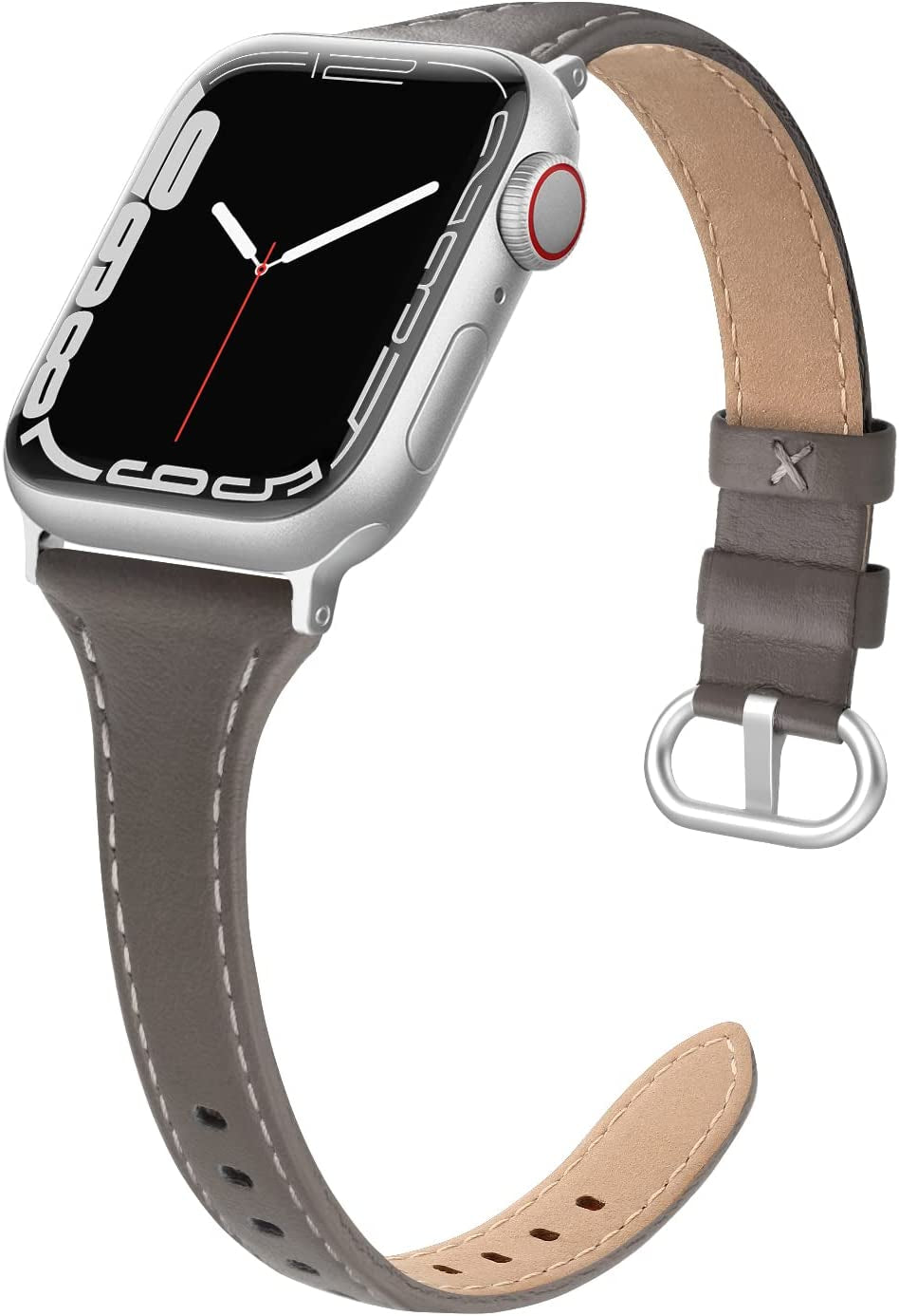 SWEES Leather Band Compatible for Apple Watch 38Mm 40Mm 41Mm, Slim Thin Dressy Elegant Genuine Leather Strap Compatible for Iwatch Series 8, 7, 6, 5, 4, 3, 2, 1, SE, Sport & Edition Women, Brown  SWEES Deepgrey 38mm 40mm 41mm 