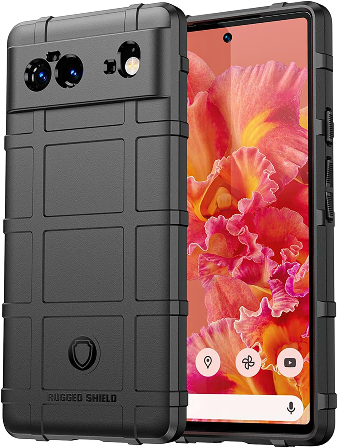 Monwutong Case for Google Pixel 6,Rugged Shield Slim Phone Case with Military Grade Shockproof Protection,Drop-Tested and Camera Lens Protection Cover for Google Pixel 6 HD Black  Monwutong   