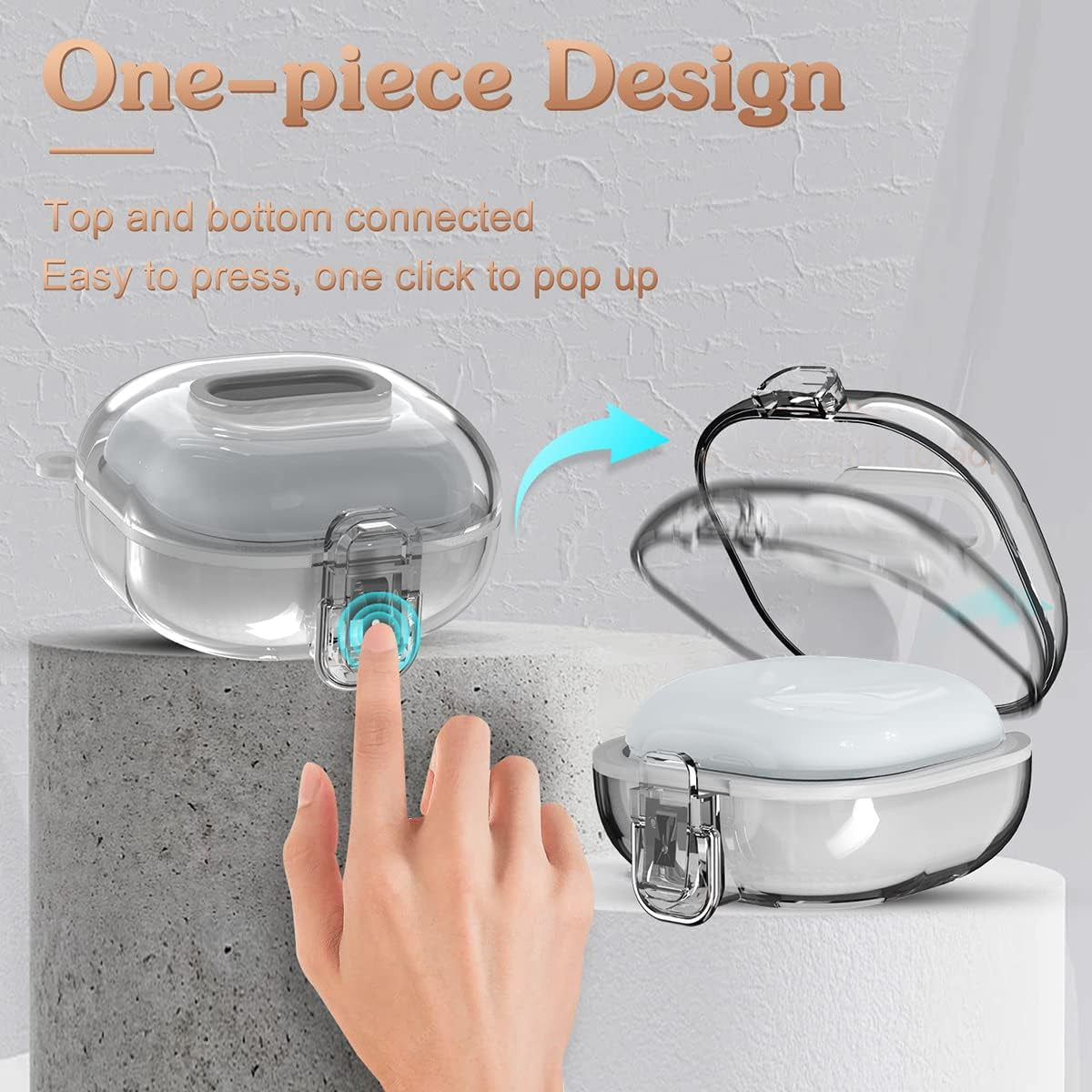 QIUDAOY [Clear Case with Lock] Samsung Galaxy Buds 2 Case/Galaxy Buds Pro 2 Case/Galaxy Buds Live Case/Galaxy Buds Pro Case with Lanyard/Keychain Accessories, Hard Clear Case Protector Shell Cover  QIUDAOY   