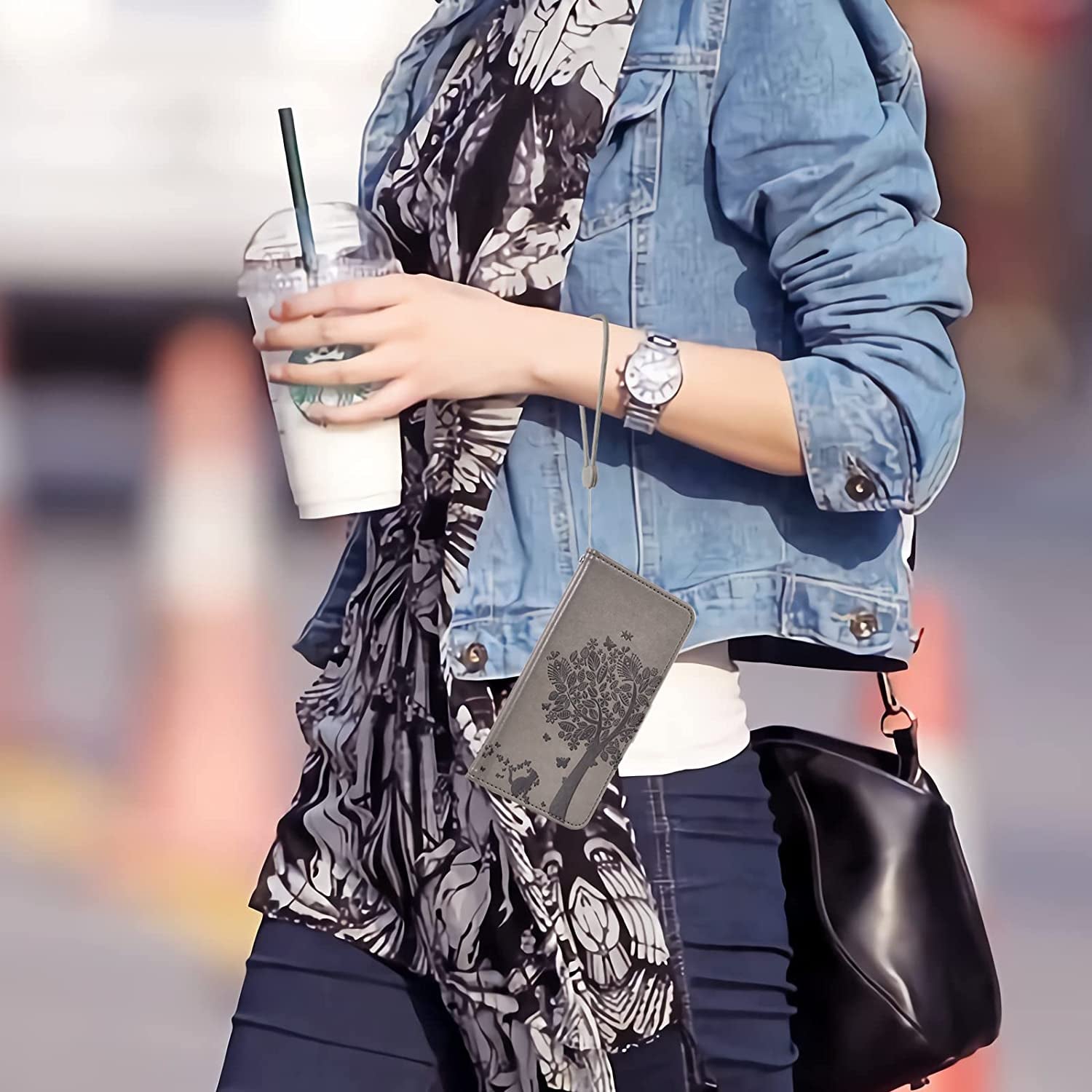 Asuwish Compatible with LG G8 Thinq Wallet Case and Tempered Glass Screen Protector Flip Wrist Strap Card Holder Stand Cell Phone Cover for LGG8 Thin Q G 8 LG8 G8Thinq Lgg8Thinq 8G Women Men Gray  Asuwish   