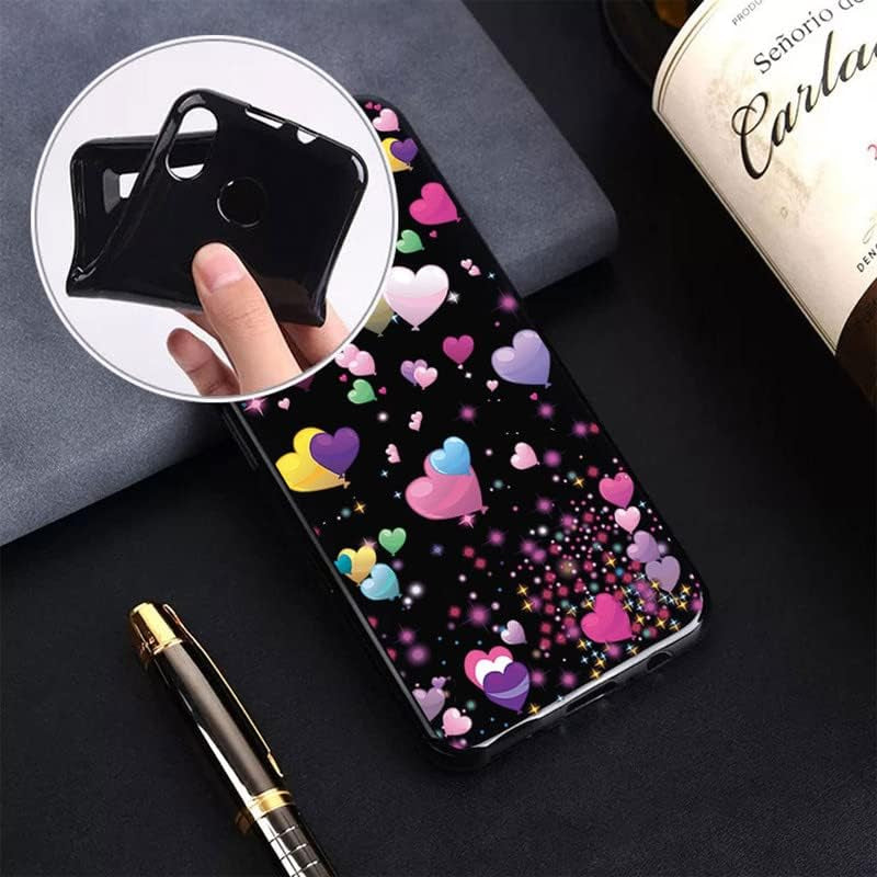 WIMSPEED Shockproof Phone Case for Sony Xperia 5 V (6.1") + 2 Pack Tempered Glass Protective Film, Slim Soft Silicone Shell anti Scratch TPU Cover for Sony Xperia 5 V - Pink Balloon  WIMSPEED   