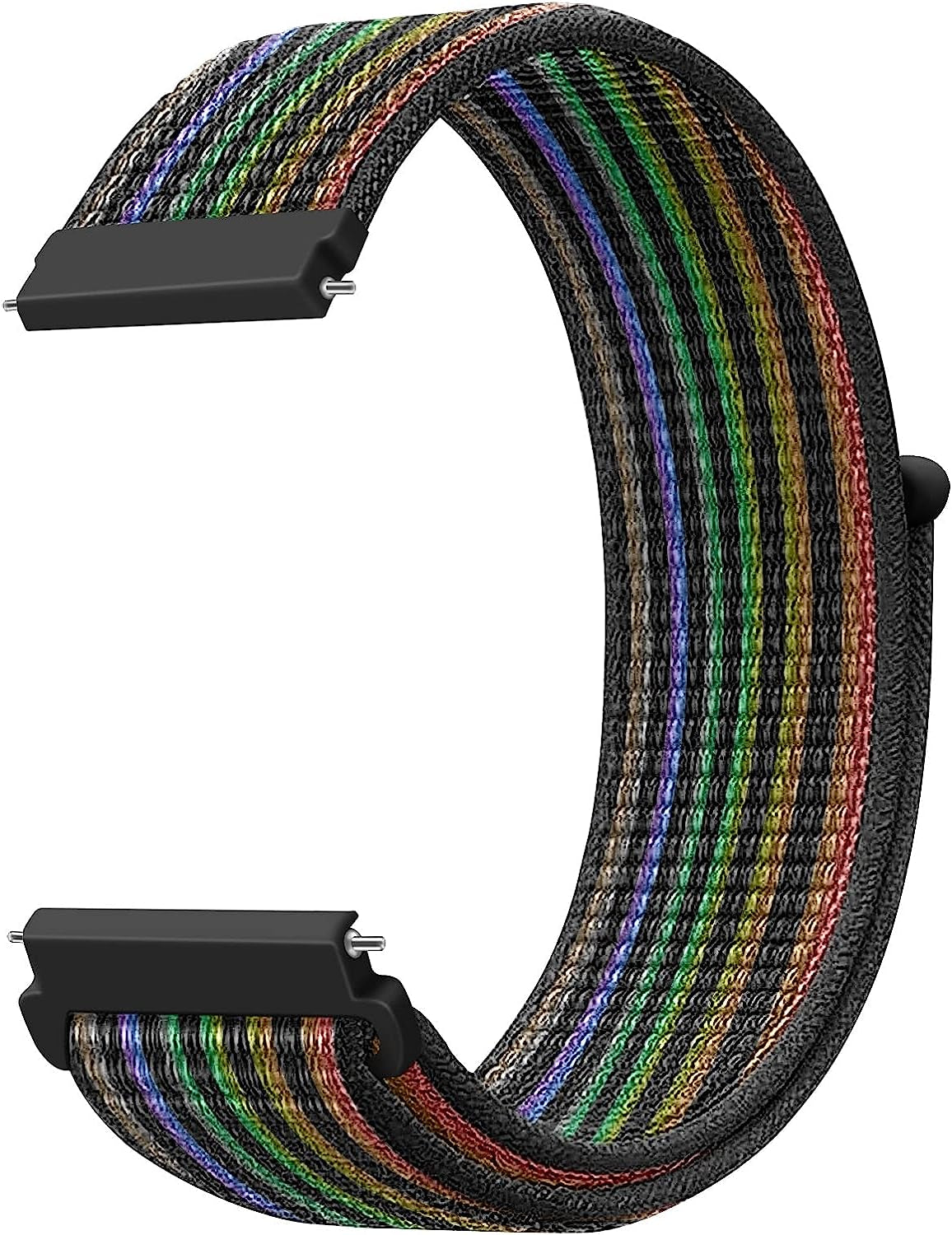 20Mm Quick Release Watch Band Nylon Strap for Samsung Galaxy Watch 5 4 3 40Mm 41Mm 42Mm 44Mm 45Mm 46Mm Nylon Breathable Sport Strap Wristband Replacement Bracelet for Amazfit Bip U Pro/Gts/Gts 2 3 4  DMVEIMAL Striped rainbow  