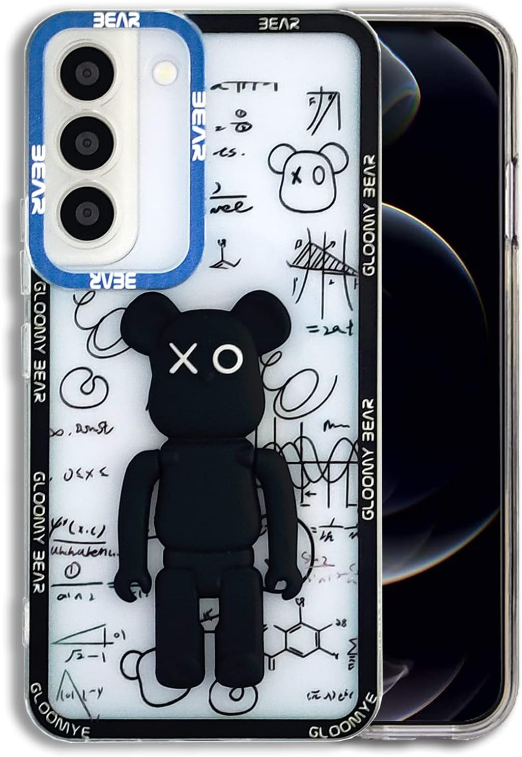 DOWINTIGER Samsung Galaxy A53 5G Case - Cool Designer 3D Bear with Kickstand Design for Boys Men, Street Fashion Soft Flexible Slim TPU Camera Lens Protective Clear Cover for Galaxy A53 - Black Bear  DOWINTIGER Black Bear Kickstand Samsung Galaxy S22 