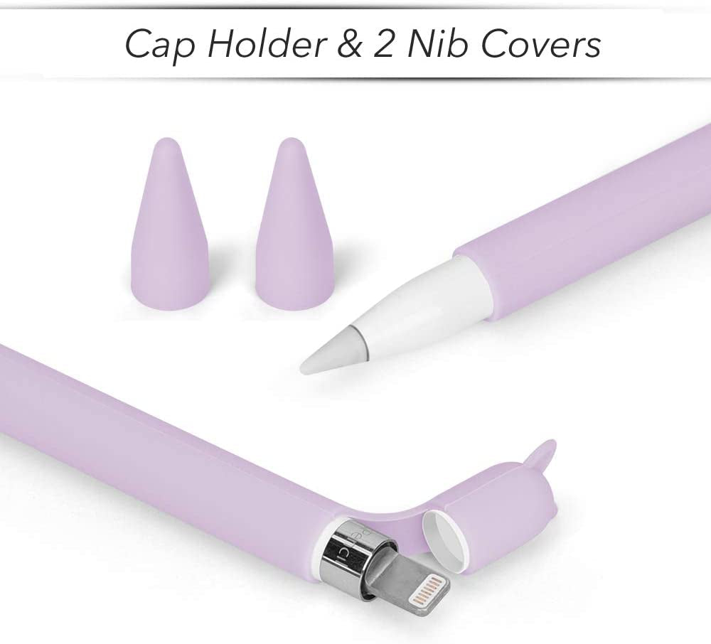 3 Pack Case for Apple Pencil 1St Generation Holder Sleeve Skin Cover Accessories for Ipad Pro 9.7/10.5/12.9,Silicone Cute Grip with Charging Cap Holders and 3 Protective Nib Covers-Black,Pink,Purple  Mgrach   