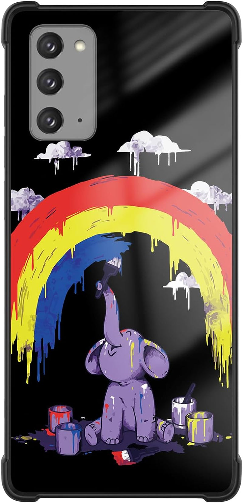 Tnarru for Samsung Galaxy Note 20 Case with Kickstand [Military Grade Drop Protection][Non-Slip] Scratchproof Shockproof Protective Phone Case for Samsung Galaxy Note 20 -Broken Pattern  Tnarru Cute Elephant  