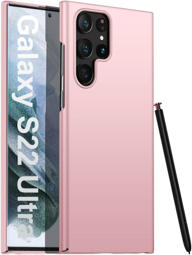 Anccer Compatible with Samsung Galaxy S22 Ultra Case 5G [Ultra-Thin] [Anti-Drop] New Premium Material Slim Full Protective Case for Samsung S22 Ultra - Black  Anccer Rose Gold  