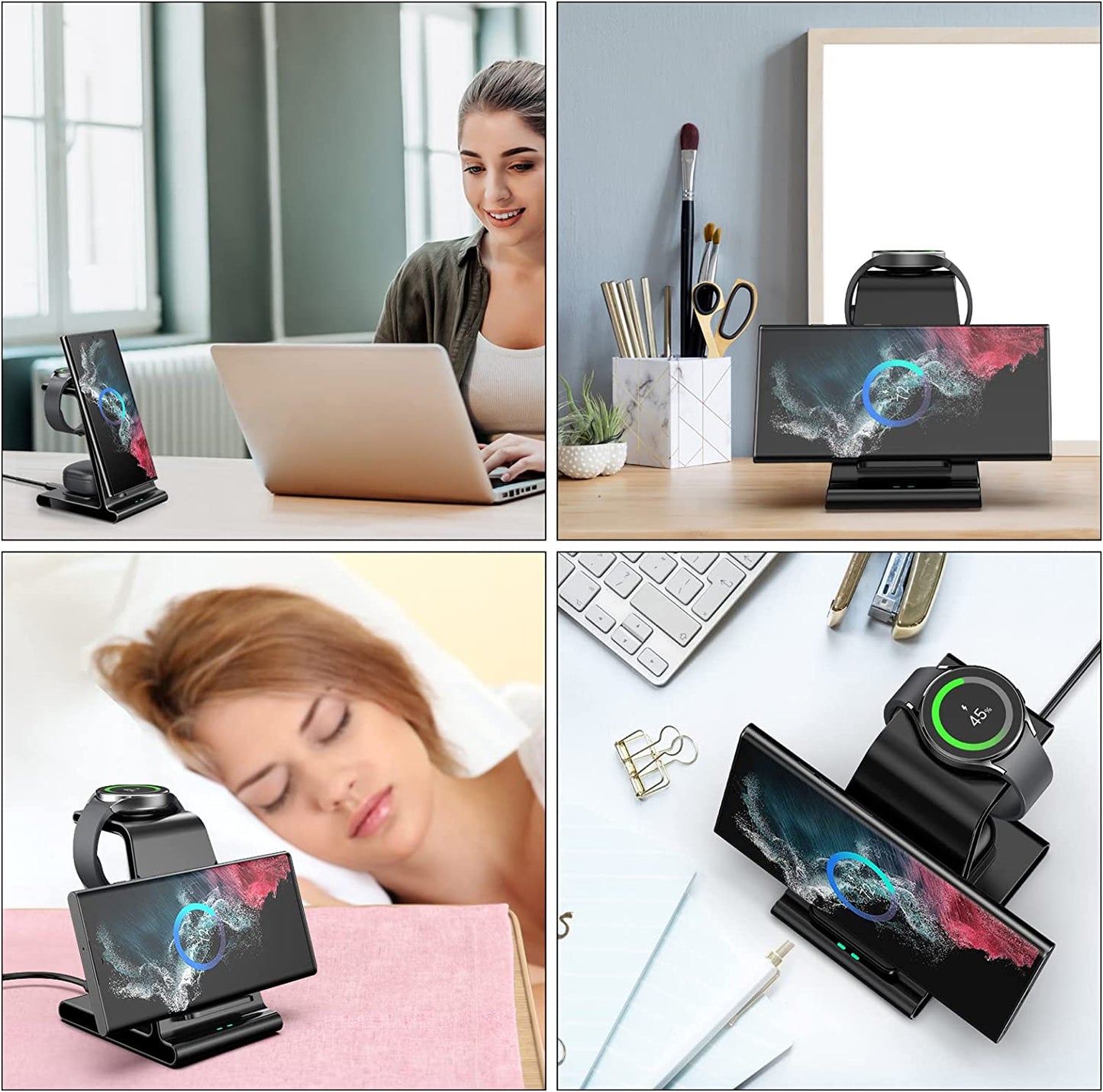 Wireless Charger for Samsung, Charging Station 3 in 1 Compatible with Samsung Galaxy S23 Ultra/S23+/S23/S22 Ultra/S22+/S22/Note 20/Z Fold 4/Z Flip 4, for Galaxy Watch 5 Pro/5/4, Galaxy Buds 2 Pro/Pro  Shenzhen Xuanfeng Innovations Technology Co., Ltd.   