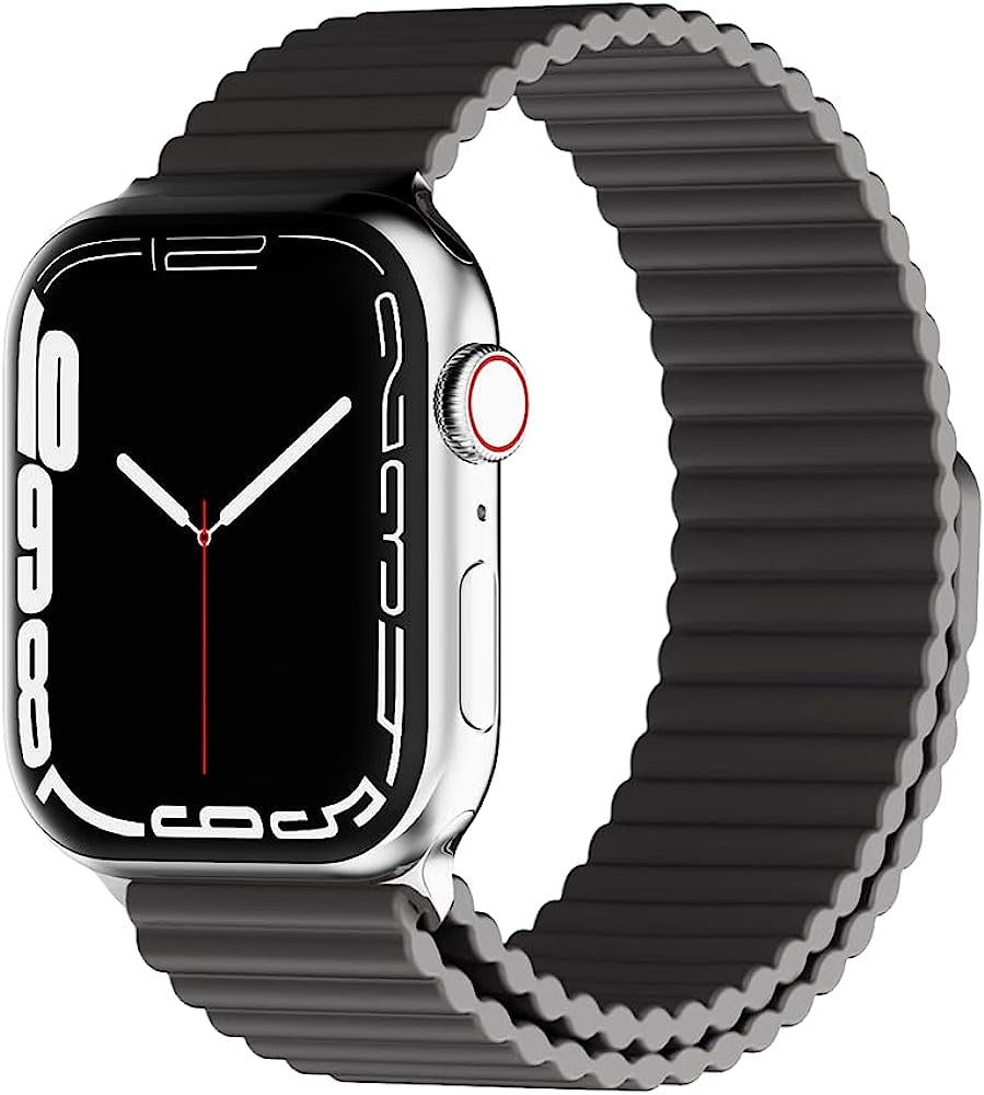 Heike Sport Loop Compatible with Apple Watch Ultra Bands 49Mm 45Mm 44Mm 42Mm 41Mm 40Mm 38Mm, Soft Silicone Magnetic Clasp Adjustable Replacement Wristband for Iwatch Series SE Ultra 8 7 6 5 4 3 2 1 for Women Men  HeiKe Grey 38mm/40mm/41mm 