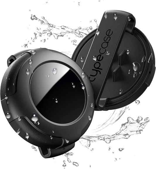 Waterproof Airtag Dog Collar Holder - (2Pack) Ultra-Durable Plastic Pet Collar Case for Apple Airtags, Anti-Lost Air Tag Case for Dogs Cats Collar,3 Sizes of Buckles to Fits Most Collars-Black/Black  typecase   