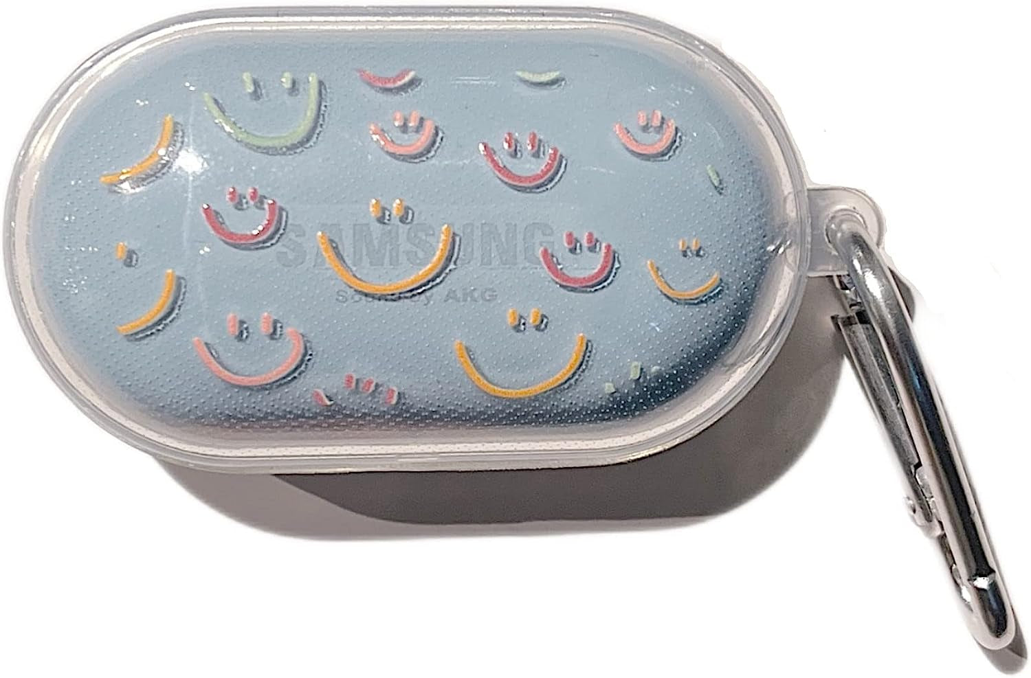 CASEVERSE Case for Samsung Galaxy Buds plus (2020) /Galaxy Buds (2019), Protective Hard Cover Skin with Keychain Carabiner Support Wireless Charging  CASEVERSE Smile 2  