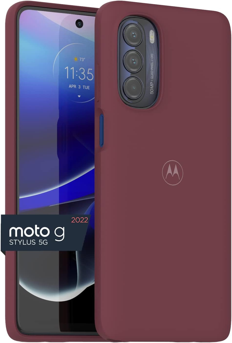 Motorola Moto G Stylus 5G (2022) Marsala Red Protective Case - Slim Fit, Shock Absorbing, Camera Protector  Salom America Company   