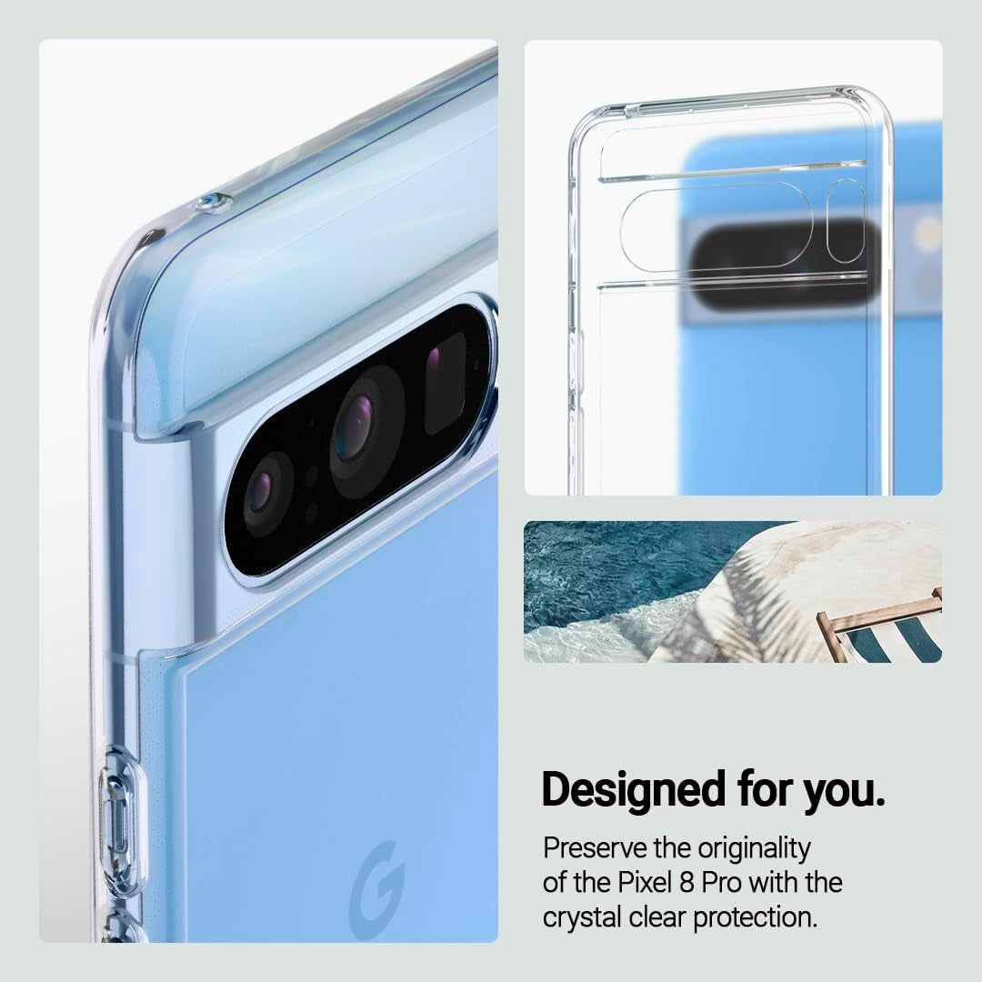 Caseology Capella Crystal Clear Case Compatible with Google Pixel 8 Pro Case 5G [Military Grade Drop Tested](2023) - Crystal Clear  Caseology   