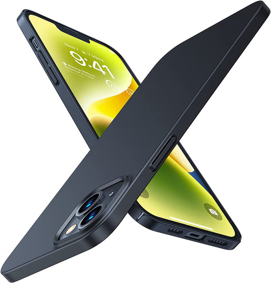 TORRAS Slim Fit for Iphone 14 Case/Iphone 13 Case, Ultra-Thin Sturdy Protective Cover with Anti-Scratch & No Fingerprint Hard Plastic Super Slim Phone Case for Iphone 14/13 (6.1"), Chimney Black  TORRAS Chimney Black  