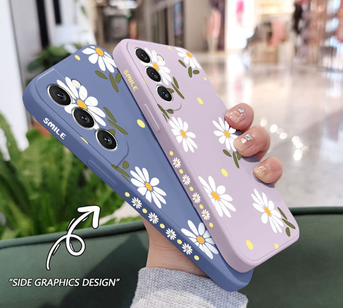 Sunswim Galaxy S21+ plus Case - Cute Daisy, Full Camera Lens Protection, Slim Shockproof TPU Bumper, Liquid Silicone, 6.7" - Purple  Sunswim   