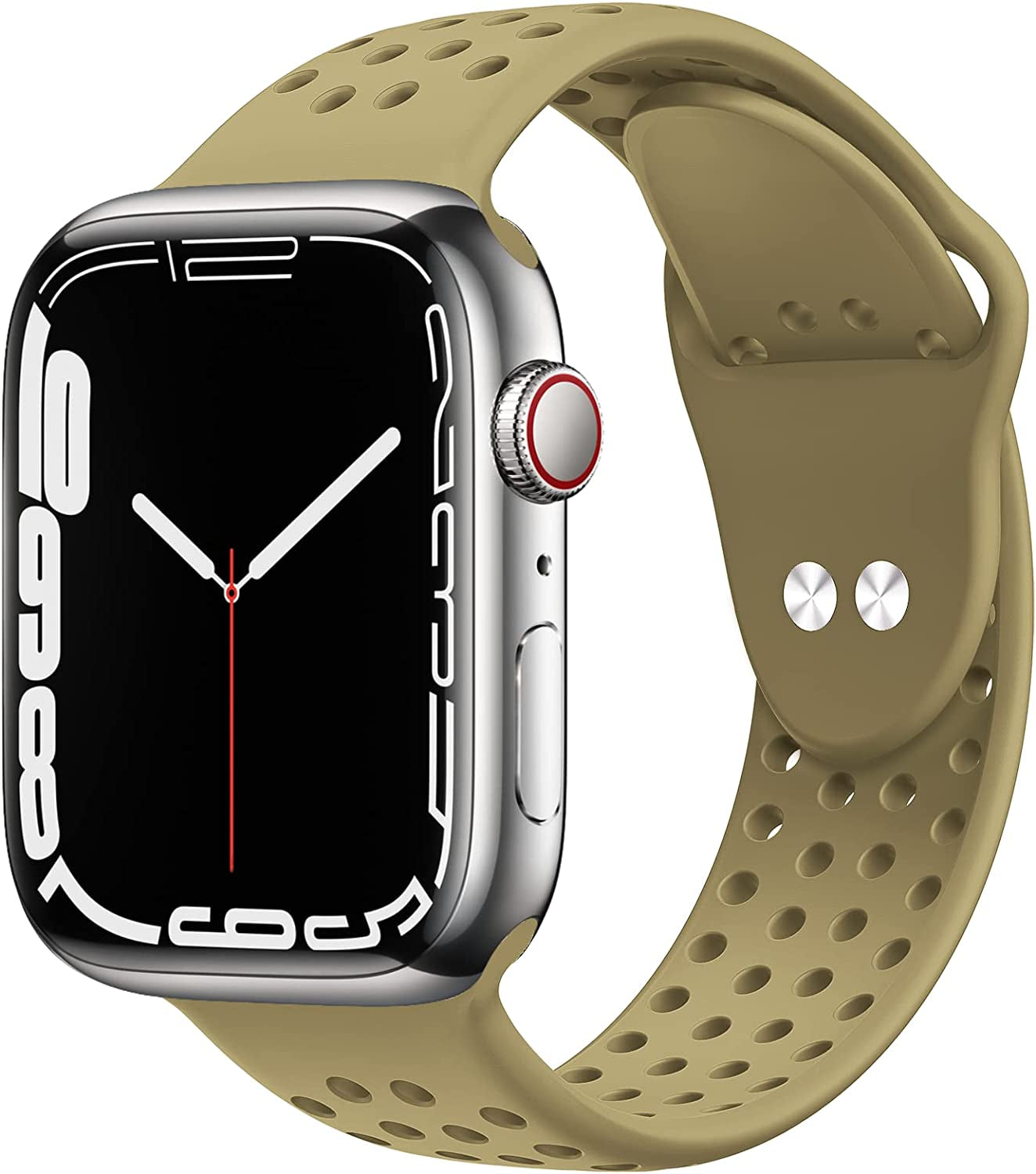 Toutouzhang Sport Bands Compatible with Apple Watch Band 38Mm 40Mm 41Mm 42Mm 44Mm 45Mm 49Mm S/M M/L for Women/Men Waterproof Soft Silicone Replacement Strap Accessories for Iwatch Ultra SE Series 8/7/6/5/4/3/2/1  Toutouzhang Olive 42mm/44mm/45mm/49mm M/L 