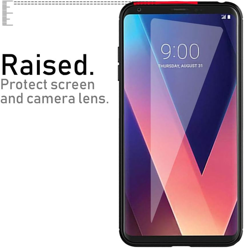 SNOSHO for LG V35 Case,Lg V30 Thinq Case,Slim Thin Silicone Soft Skin Flexible TPU Anti-Scratch Shockproof Carbon Fiber Protective Cases Cover for LG V30,Brushed Black  SNOSHO   