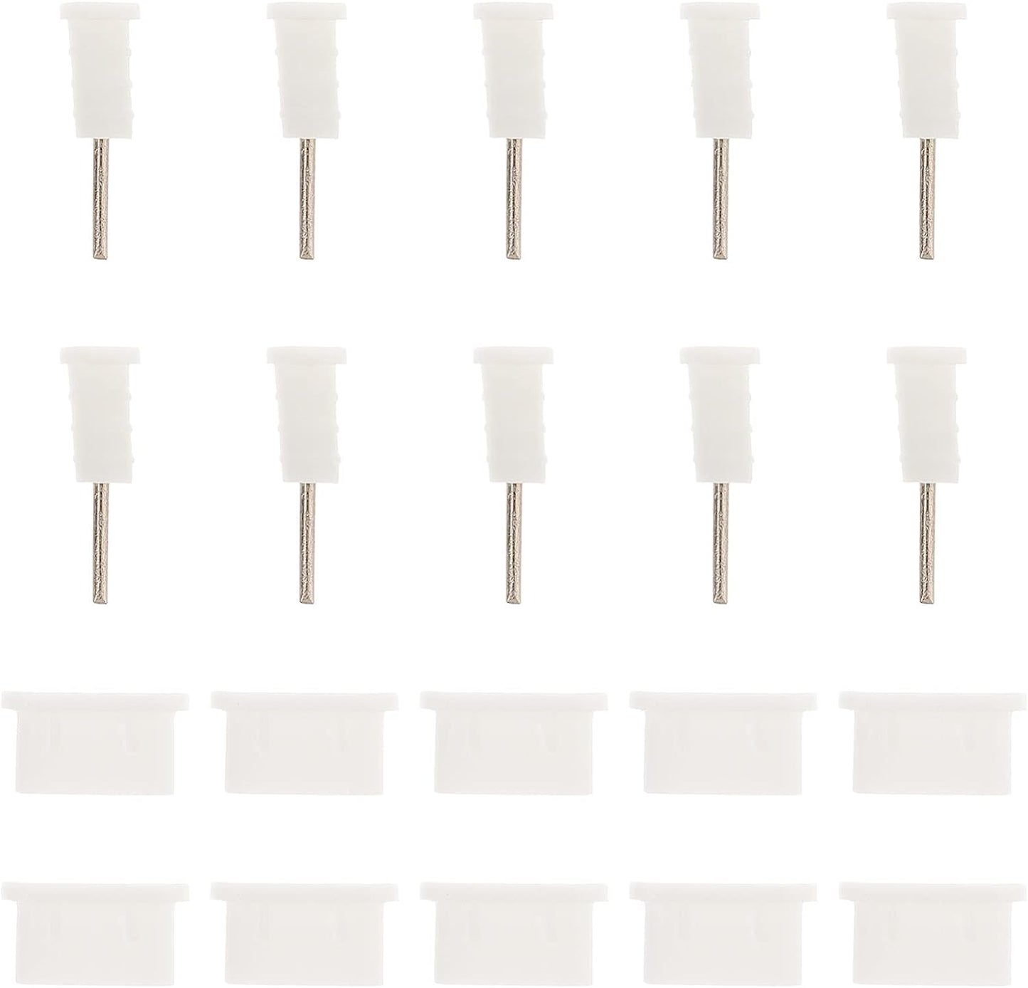 Gatuida anti Dust Plug Set, 10 Pairs Anti-Dust Plugs for Android Micro USB Type-C & 3.5Mm Earphone Jack  Gatuida White Medium 