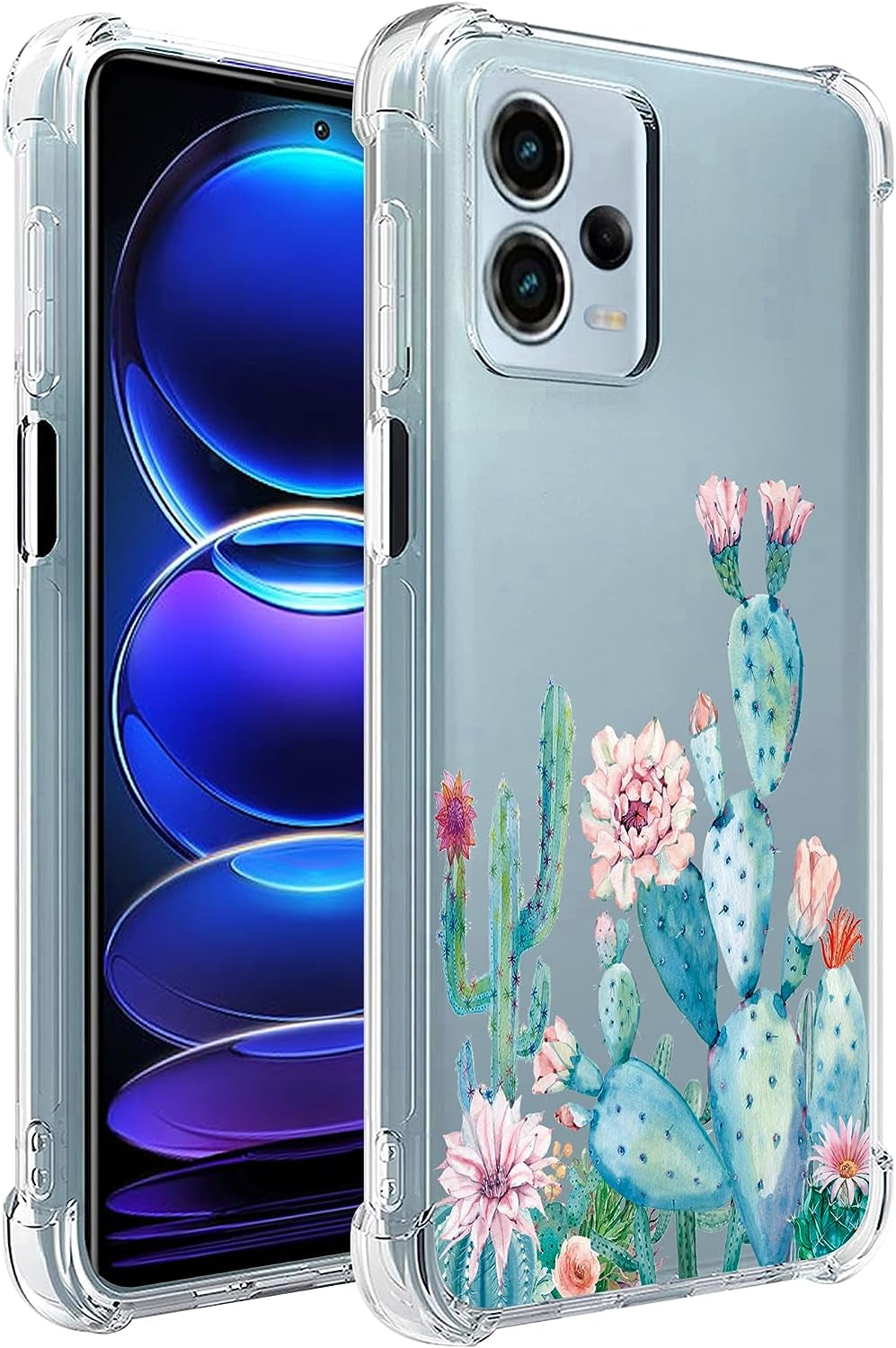 Sidande Case for Redmi Note 12 Pro Case, Poco X5 Pro 5G 22101320G Case for Girls Women, Clear Floral Soft Flexible TPU Slim Phone Protective Case Cover for Xiaomi Redmi Note 12 Pro 5G (Sunflower)  Sidande Cactus  