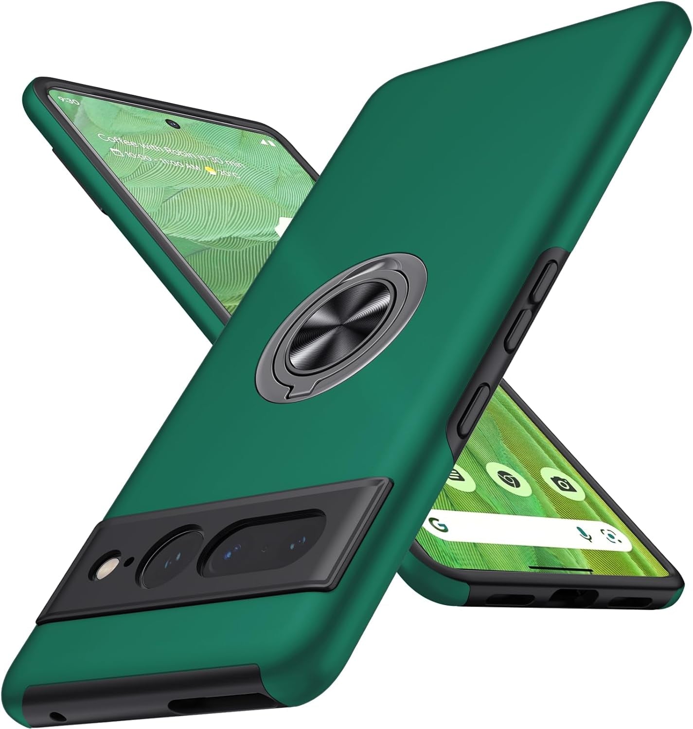 JAME for Google Pixel 7 Pro Case, Slim Fit Case for Pixel 7 Pro with Invisible Ring Kickstand, [Military Grade Drop Tested] Dual Layer Shockproof Protective Phone Case for Pixel 7 Pro 6.7", Green  JAME   