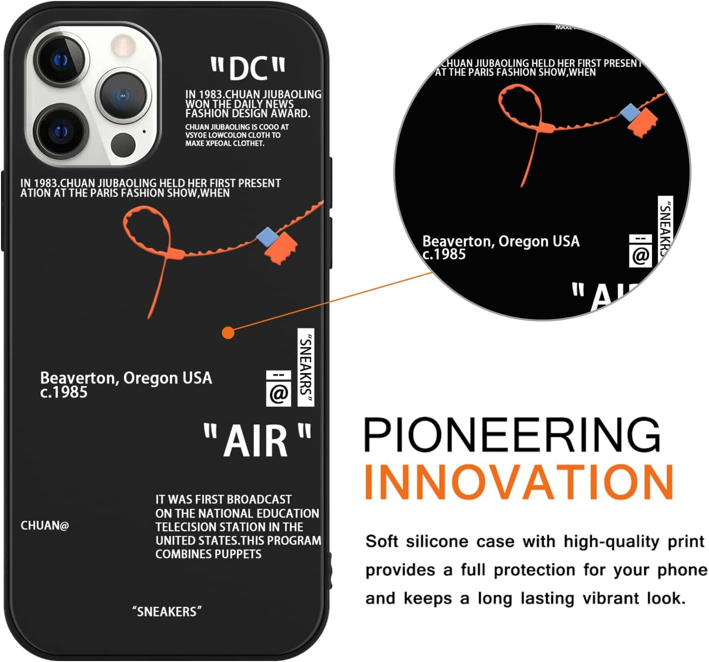 2 Pack Cool Phone Case for Iphone 12 Pro Max Case 6.7",Fashion Sports Shoes Brand Pattern Design, Creative Label Printed Black White Cover for Women Men Boys Girls,Soft Cases for Iphone12 Pro Max, 1  LJX US   