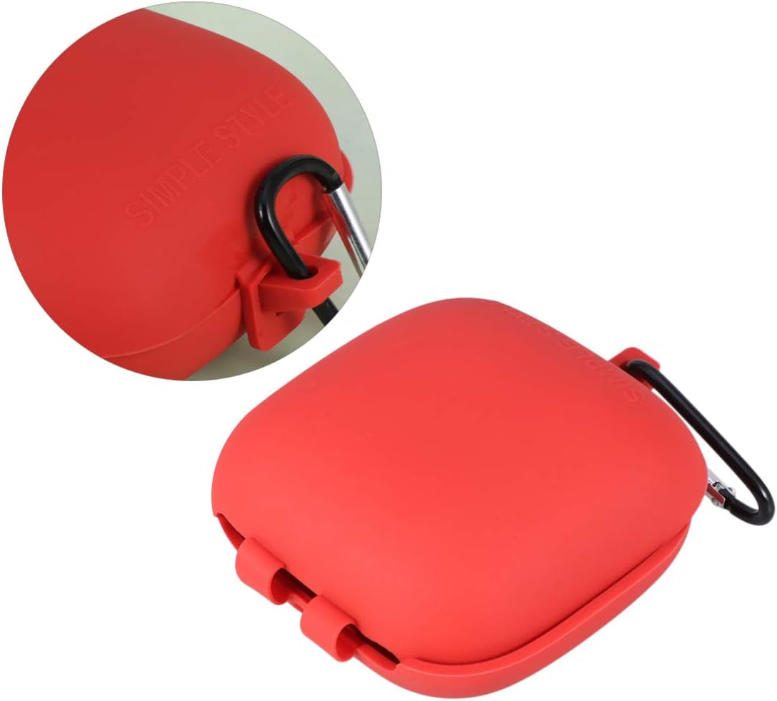 Earbud Case Earphone Protective Box Earbuds Carrying Box Silicone Headphone Cover Case with Carabiner Compatible for Powerbeats Pro Earphone Travel Pouch  Hemobllo   
