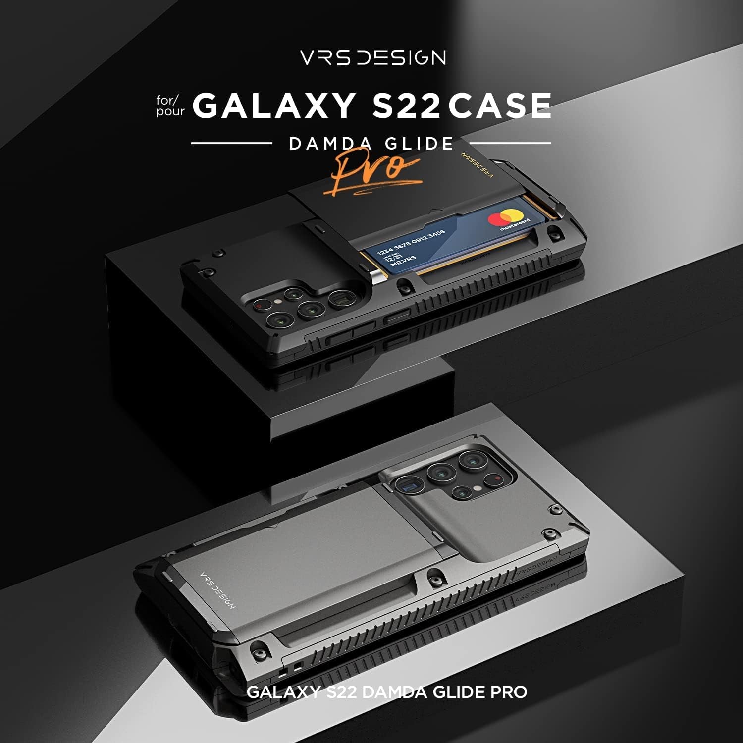 VRS DESIGN Damda Glide Pro Phone Case for Galaxy S22 Ultra, Sturdy Semi Auto Wallet [4 Cards] for Galaxy S22 Ultra (2022)  VRS DESIGN   