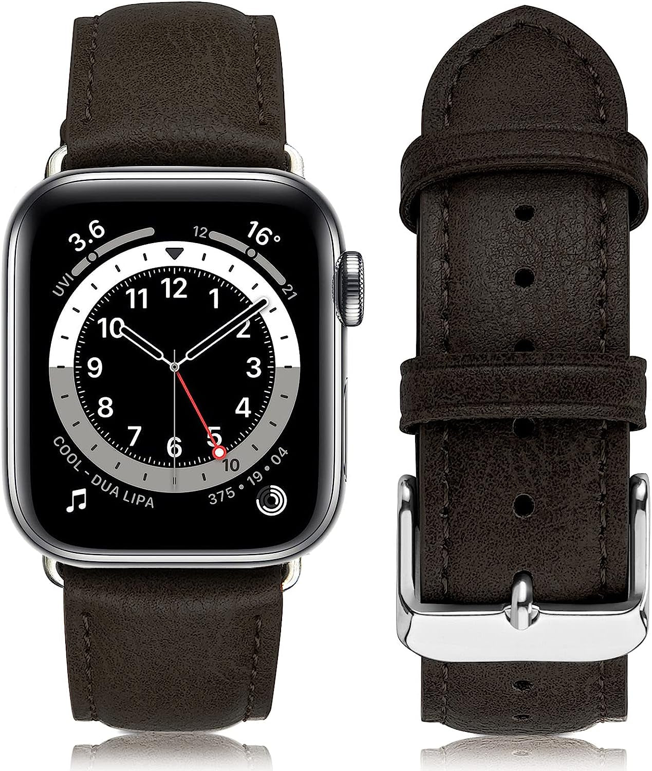 YUETUOL Compatible with Apple Watch Band Leather Replacement Band Strap Men Women Compatible with Apple Watch Ultra SE2 SE Series 8 7 6 5 4 3 2 1 / 38Mm 40Mm 41Mm 42Mm 44Mm 45Mm 49Mm  YUETUOL Dark brown 38mm 40mm 41mm 