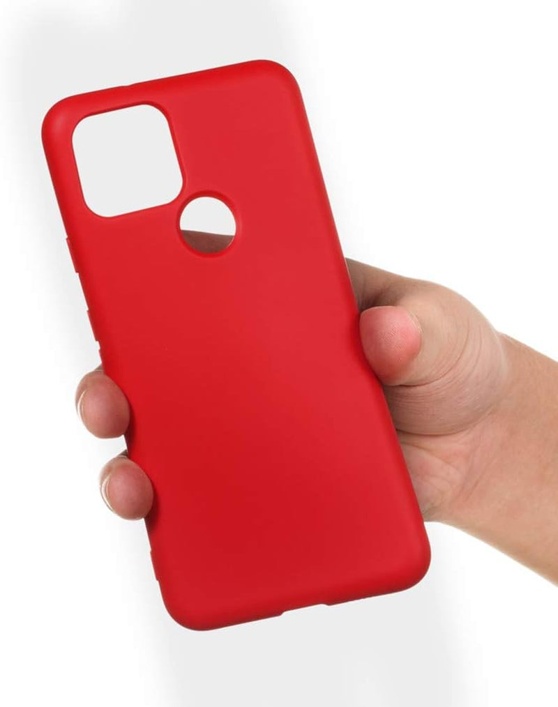 Mikikit Red Silicone Case for Google Pixel 4A 5G, Soft Rubber Gel Case Liquid Silicone Cover Cute Girl Anti-Dirty Case Matte Shockproof Protector Case for Google Pixel 4A 5G  Mikikit   