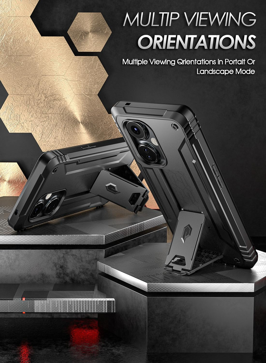 Poetic Revolution Case for Oneplus Nord N30 5G, [20FT Mil-Grade Drop Tested], Full-Body Rugged Dual-Layer Shockproof Protective Cover with Kickstand and Built-In-Screen Protector, Black  Poetic   