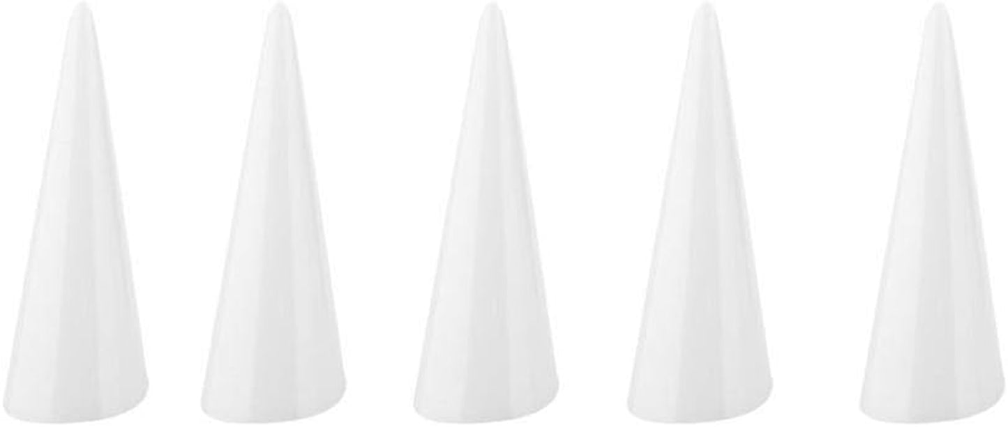 Finger Ring Jewelry Display, 5Pcs Single Finger Display Ring Holder Showcase Stand Jewelry Rings Organizer(Black)  Semme White  